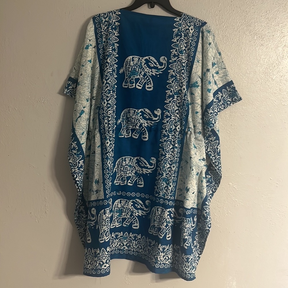 NWT KHUSHBU woman’s large tunic swim cover shirt dress with elephants - Picture 6 of 6